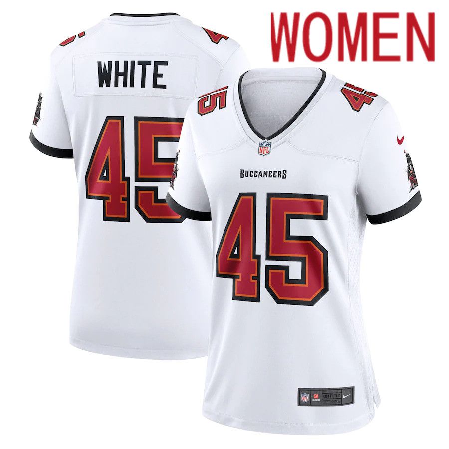 Cheap Women Tampa Bay Buccaneers 45 Devin White Nike White Game NFL Jersey